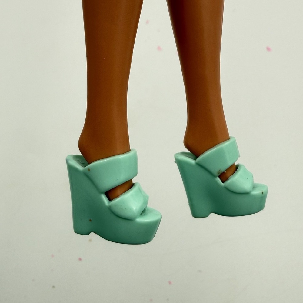 Vintage *Barbie* Mint Platform Heels w/ Two Strap Design, Opened Toe Wedge Shoes